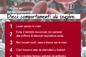 DECALOGO REGOLE PREVENZIONE CORONA VIRUS